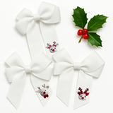 DTF MINI BOW TRANSFERS- KNITTED REINDEERS