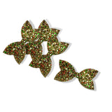 Queen of Christmas Pre Cut Chunky Glitter Bow Tails & Centres 3.5”- 4 Pack