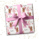 PERSONALISED BIRTHDAY GIRL WRAPPING PAPER