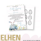 Easter Bunny Boy Blue Easter Certificate Digital Download