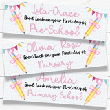 BACK TO SCHOOL PINK PENCIL BANNERS | UV PRINTED PVC | 77CM X 25CM