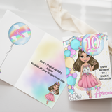 Happy Birthday Unicorn Dolly Number Balloon- Premium Personalised Birthday Cards