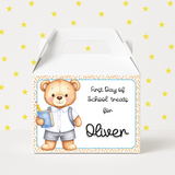 FIRST DAY OF SCHOOL TREAT BOX LABELS- BLUE BEAR