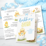 PRINTED RANGE- BLUE EASTER CHICK -  BLANK STORY BOOKLET - Eliza Henri