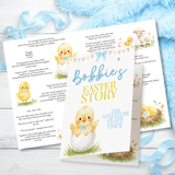 PRINTED RANGE- BLUE EASTER CHICK -  BLANK STORY BOOKLET - Eliza Henri