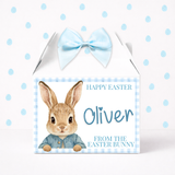 EASTER - BLUE BUNNY GINGHAM - TREAT BOX LABEL - Eliza Henri