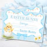 PRINTED RANGE - BLUE EASTER CHICK- A4 LANDSCAPE CERTIFICATE