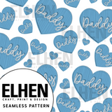 BLUE DADDY HEARTS SEAMLESS PATTERN FILE