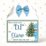BLUE ELF ARRIVAL- TREAT BOX LABELS- UV DECAL