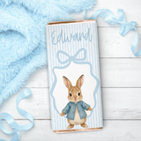 EASTER-  BLUE RIBBON BUNNY- CHOCOLATE WRAPPERS