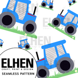 Little Boy Tractors Seamless Pattern