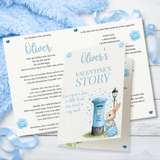 PRINTED RANGE- BLUE LOVE LETTERS BUNNY-  BLANK STORY BOOKLET