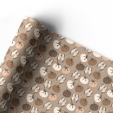 BROWN AUTUMN BOW PUMPKINS | PREMIUM LEATHERETTE FABRIC