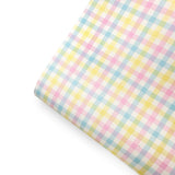 Easter Pastel Plaid Premium Faux Leather Fabric