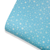 Frozen Snowflakes Premium Faux Leather Fabric