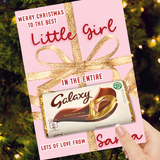 Baby Pink Xmas Gift Bow In the entire Galaxy Chocolate Boards- Premium Card