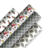 F1 RACING CARS LEATHERETTE FABRIC- QUAD SET