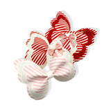 Candy Cane Butterfly Pinch Bows - DIY Cut Out Faux Leather Fabric Sheets