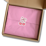 CHERRY BOW CUSTOM CUT | SOLVENT STICKER- GLOSSY OR MATTE