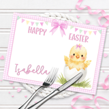 EASTER- GIRLY GINGHAM CHICK- PREMIUM LEATHERETTE PLACEMAT
