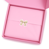 CREAM COQUETTE BOW CUSTOM CUT SOLVENT STICKER- GLOSSY OR MATTE