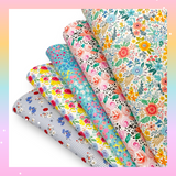 Summer Blooms Floral Premium Faux Leather Fabric Collection