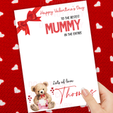 TEDDY BOW IN THE ENTIRE GALAXY VALENTINES CHOCOLATE BOARDS- PREMIUM CARD