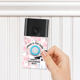 DOORBELL STICKER - RING 2ND GEN- PINK GHOST BOO- UV DECAL