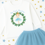 DTF TRANSFER | BLUE- MY FIRST CHRISTMAS BALLERINA WREATH