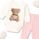 DTF TRANSFER | FLUFFY PINK TEDDY BEAR