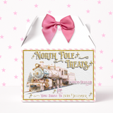 NORTH POLE STRIPEY PINK TRAIN - TREAT BOX LABELS- UV DECAL