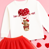 DTF TRANSFER | VALENTINES HOT AIR BALLOON RED BEAR WITH BOW