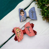 Gingham School Dolly’s 3.5” | Pre Cut DIY Hair Bow Loops