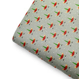 Sleepy Christmas Unicorn Premium Faux Leather Fabric Sheets