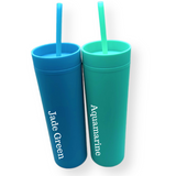 16 OZ Skinny Tumbler with Straw