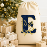 CUSTOM DTF TRANSFER - NAVY & GOLD BOW ALPHABET