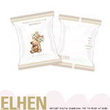 Teddy Gold Heart Christening Treat Pack Design Digital Download