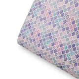 Lilac Glitter Mermaid Scales Premium Faux Leather Fabric