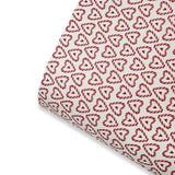 Sweet Candy Cane Hearts Premium Faux Leather Fabric