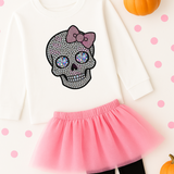 DTF TRANSFER | PRETTY BOW SKULL RHINESTONES