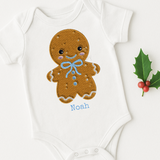 CUSTOM DTF TRANSFER | EMBROIDERED GINGERBREAD - BLUE