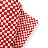 RED & WHITE CHECKER PREMIUM FAUX LEATHER FABRICS