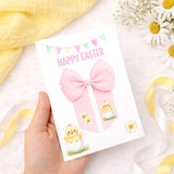 EASTER CHICK BOW DISPLAY CARDS - PACK OF 4