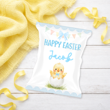 EASTER- DIY TREAT PACKET- EASTER CHICK BLUE GINGHAM