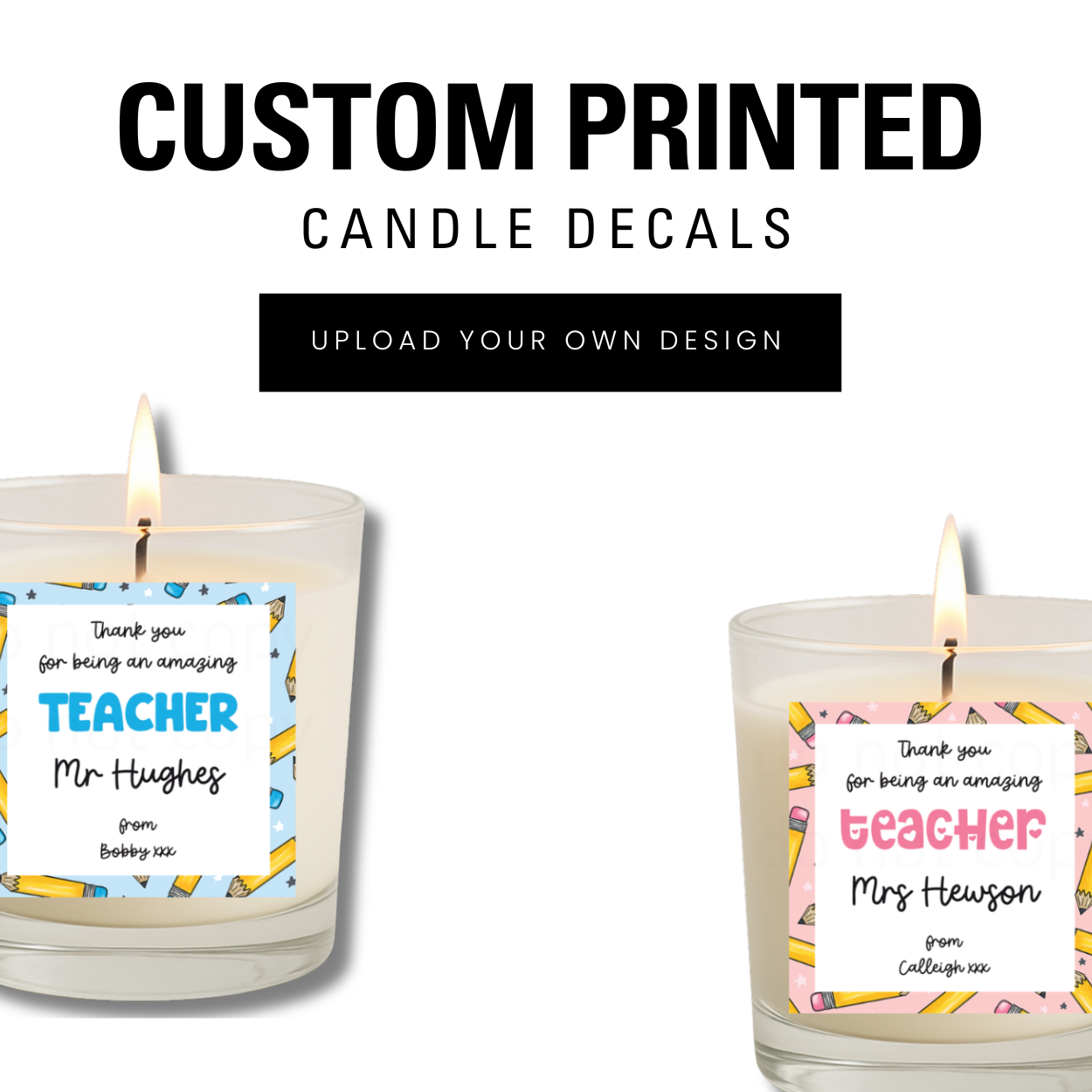 CUSTOM PRINTED- SOLVENT CANDLE STICKERS - Eliza Henri