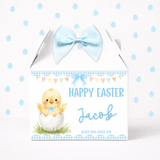 EASTER - EASTER CHICK BLUE GINGHAM - TREAT BOX LABEL