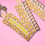 DIY PENCIL TEACHER RULER | LEATHERETTE KEYRING CUT-OUTS