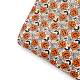 Pumpkin Webs Premium Faux Leather Fabric