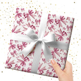 PINK SEQUIN BOWS WRAPPING PAPER- PERSONALISED OPTIONS