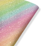 SUGAR FROSTED PASTEL RAINBOW CHUNKY GLITTER FABRIC